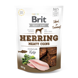 Brit jerky snack meaty coins arenques premios para perro