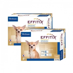 Effitix antiparasitaire pack 2 unités (8 pipettes) pour chiens mini (1,5 - 4 kg)
