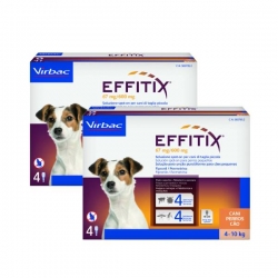 Effitix antiparasitaire pack 2 unités (8 pipettes) pour chiens taille petite (4-10kg)