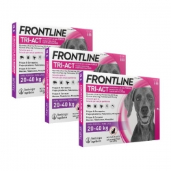Frontline Tri-Act 3 unités (18 pipettes) pour chiens de taille grande (20-40 kg)