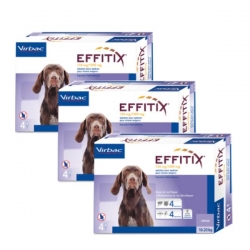 Effitix antiparasitaire pack 3 unités (12 pipettes) pour chiens taille moyenne (10-20 kg)