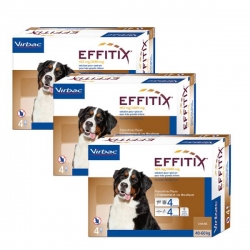 Effitix antiparasitaire pack 3 unités (12 pipettes) pour chiens taille géant (40-60 kg)
