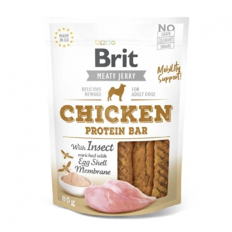 Brit jerky snack with insect protein bar pollo premios para perro