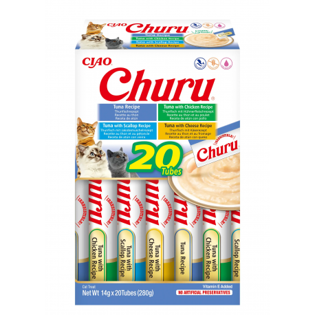 Pack Churu para gato adulto Pure Mix de Atún y Pollo 20x14gr