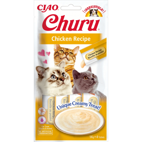 Pack Churu para gato adulto Pure de Pollo 12x56gr