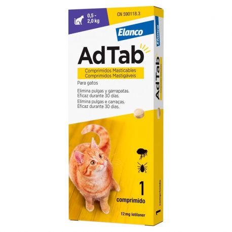 Antiparasitario masticable AdTab para gato 1 comprimido