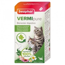 Beaphar VERMIpure comprimidos naturales parásitos internos para gatos