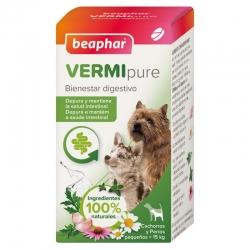 Beaphar VERMIpure comprimidos naturales parásitos internos para perros pequeños