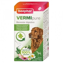 Beaphar VERMIpure comprimidos naturales parásitos internos para perros medianos y grandes