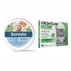 Pack Super Protection : Collier Seresto pour chat + Frontline Combo spot on 3 pipettes pour chats