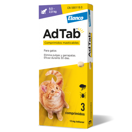 Adtab 3 Comprimidos Masticables antiparasitarios para gatos