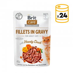 Brit care cat filetes en salsa con dados de pato latas para gato