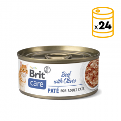 Pack x24 Brit care cat crâne veau et olives nourriture humide pour chat