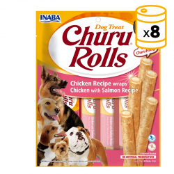Pack Churu para perro adulto Rolls de Pollo Con Salmón 8x96gr